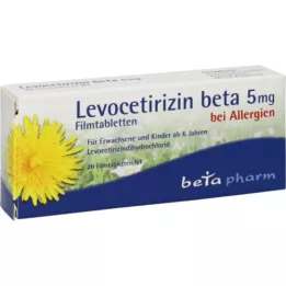 LEVOCETIRIZIN Beta 5 mg filmdragerade tabletter, 20 st