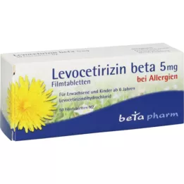 LEVOCETIRIZIN Beta 5 mg filmdragerade tabletter, 50 st