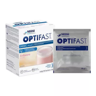 Optifast hemdryck jordgubbspulver, 8X55 g