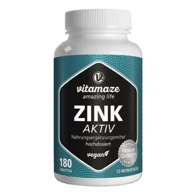 ZINK AKTIV 25 mg högdoserade veganska tabletter, 180 st