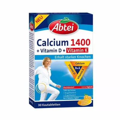 ABTEI Kalcium 1400+Vitamin D3+K tuggtabletter, 30 st