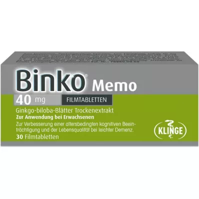 BINKO Memo 40 mg filmdragerade tabletter, 30 st