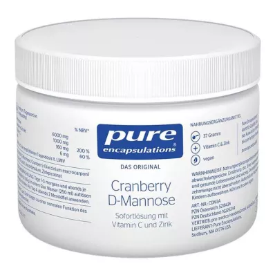 PURE ENCAPSULATIONS Tranbär D-mannos pulver, 37 g