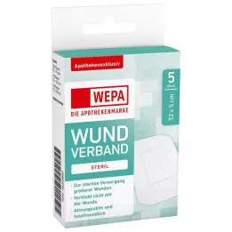 WEPA Sårförband 7,2x5 cm sterilt, 5 st