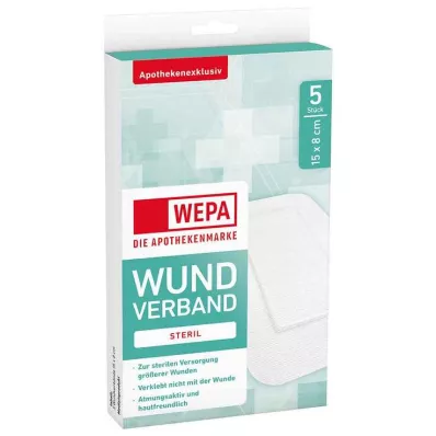 Wepa sårförband 8x15 cm steril, 5 st Wepa sårförband 8x15 cm steril, 5 st