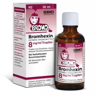 BROMHEXIN Hermes Arzneimittel 8 mg/ml droppar, 50 ml