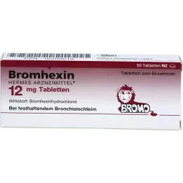 BROMHEXIN Hermes Arzneimittel 12 mg tabletter, 50 st