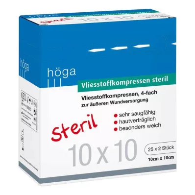 Non-woven kompresser 10x10 cm sterila 4-faldiga, 25x2 stycken Non-woven kompresser 10x10 cm sterila 4-faldiga, 25x2 stycken
