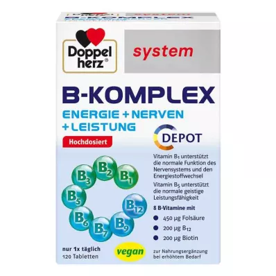 DOPPELHERZ B-komplex systemtabletter, 120 st DOPPELHERZ B-komplex systemtabletter, 120 st