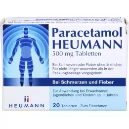PARACETAMOL HEUMANN 500 mg Tab.mot smärta och feber, 20 st