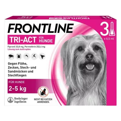 FRONTLINE Tri-Act flytande lösning för hundar 2-5 kg, 3 st FRONTLINE Tri-Act flytande lösning för hundar 2-5 kg, 3 st