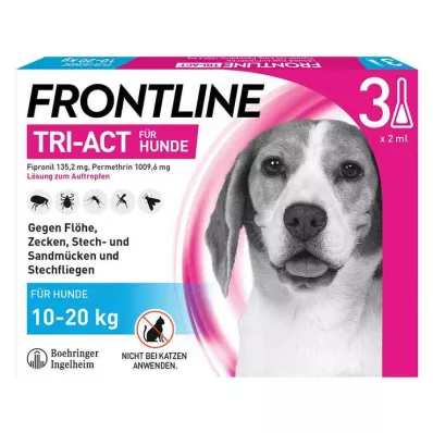 FRONTLINE Tri-Act lösning för dropp på hundar 10-20 kg, 3 st FRONTLINE Tri-Act lösning för dropp på hundar 10-20 kg, 3 st