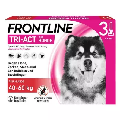 FRONTLINE Tri-Act lösning för dropp på hundar 40-60 kg, 3 st FRONTLINE Tri-Act lösning för dropp på hundar 40-60 kg, 3 st
