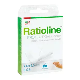 RATIOLINE skyddande gelplåster 4,5x7,4 cm, 5 st