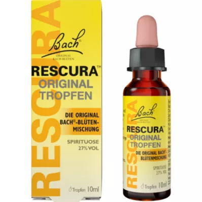 BACHBLÜTEN Original Rescura droppar med alkohol, 10 ml