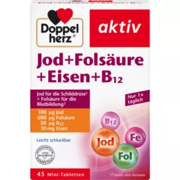 DOPPELHERZ Jod+folsyra+järn+B12 tabletter, 45 st