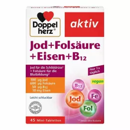 DOPPELHERZ Jod+folsyra+järn+B12 tabletter, 45 st