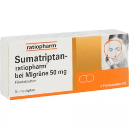 SUMATRIPTAN-ratiopharm för migrän 50 mg filmdragerade tabletter, 2 st