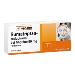 SUMATRIPTAN-ratiopharm för migrän 50 mg filmdragerade tabletter, 2 st