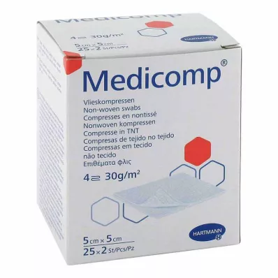 Medicomp fleece komp.steril 5x5 cm 4-lagers, 25x2 st Medicomp fleece komp.steril 5x5 cm 4-lagers, 25x2 st