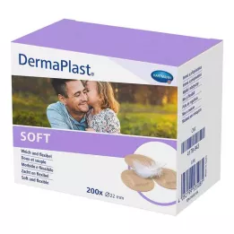 DERMAPLAST SOFT Spots gips rund 22 mm, 200 st