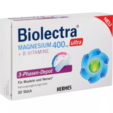 BIOLECTRA Magnesium 400 mg ultra 3-fas depå, 30 st