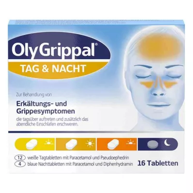 Olygrippal Day &amp; Night 500 mg/60 mg tabletter (16 stycken)