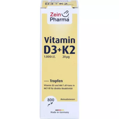 VITAMIN D3+K2 MK-7 droppar för oral användning, hög dos, 25 ml