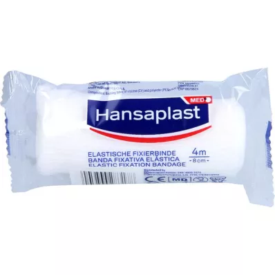 HANSAPLAST elastiskt fixeringsband, kräppat 8 cm x 4 m, 1 st