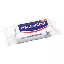 HANSAPLAST elastiskt fixeringsband, kräppat 8 cm x 4 m, 1 st