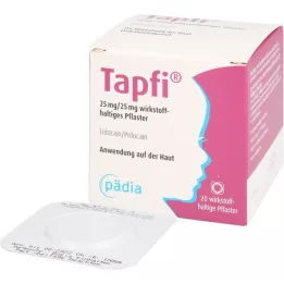 TAPFI 25 mg/25 mg plåster innehållande aktiv substans, 20 st
