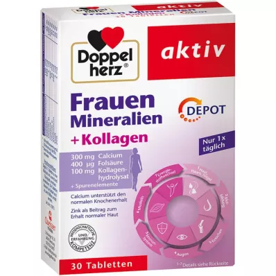 DOPPELHERZ Mineraler+Collagen Depot Tbl för kvinnor, 30 st