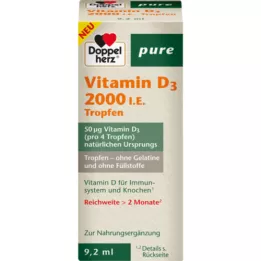 DOPPELHERZ Vitamin D3 2000 I.U. rena droppar, 9,2 ml