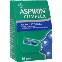 ASPIRIN Complex Granulat Sticks 500 mg/30 mg Gran, 10 st