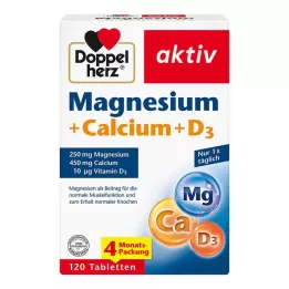 DOPPELHERZ Magnesium+kalcium+D3-tabletter, 120 kapslar