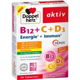 DOPPELHERZ B12+C+D3 Depot aktiva tabletter, 30 st