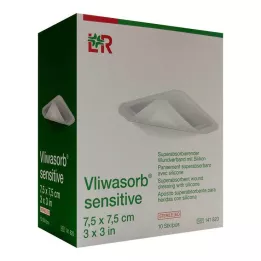 VLIWASORB känsligt 7,5x7,5 cm superabsorberande sårförband, 10 st