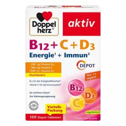 DOPPELHERZ B12+C+D3 Depot aktiva tabletter, 100 st