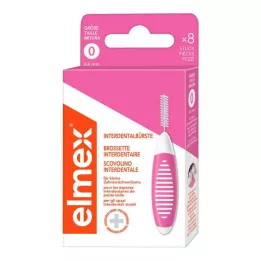 ELMEX Interdentalborstar ISO storlek 0 0,4 mm rosa, 8 st
