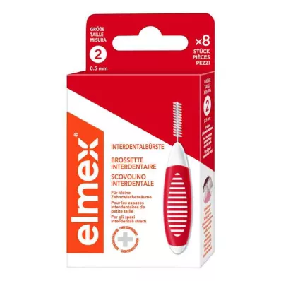 ELMEX Interdentalborstar ISO storlek 2 0,5 mm röd, 8 st ELMEX Interdentalborstar ISO storlek 2 0,5 mm röd, 8 st