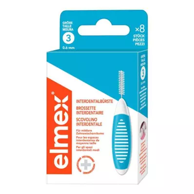 ELMEX Interdentalborstar ISO storlek 3 0,6 mm blå, 8 st ELMEX Interdentalborstar ISO storlek 3 0,6 mm blå, 8 st