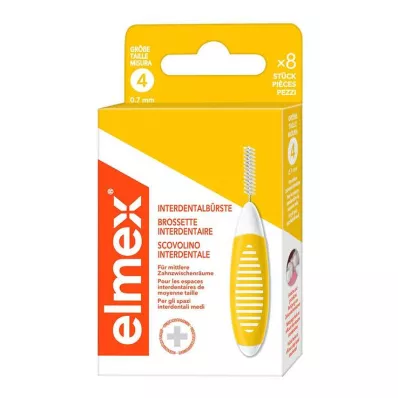 ELMEX Interdentalborstar ISO storlek 4 0,7 mm gul, 8 st