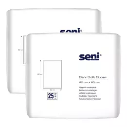 Seni® Soft Super sängskyddsunderlag 90x60 cm, 2x25 st