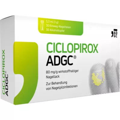 CICLOPIROX ADGC 80 mg/g aktiv beståndsdel nagellack, 3,3 ml