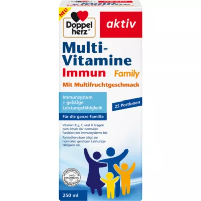 DOPPELHERZ Multi-Vitaminer Immune Family flytande, 250 ml