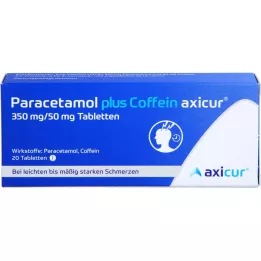PARACETAMOL plus Koffein axicur 350 mg/50 mg tbl, 20 st