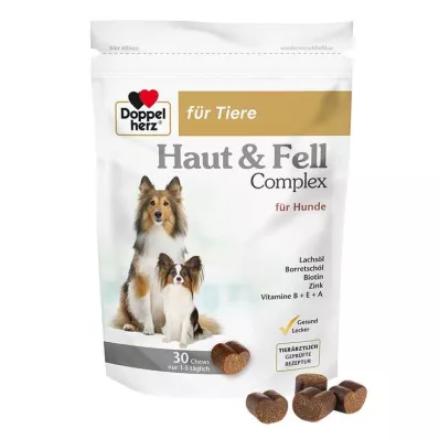 DOPPELHERZ för djurhud&amp;Fur Compl.Chews f.dogs, 30 st