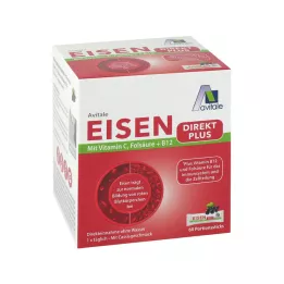 EISEN DIREKT plus vitamin C+folsyra+B12 pulver, 60 st