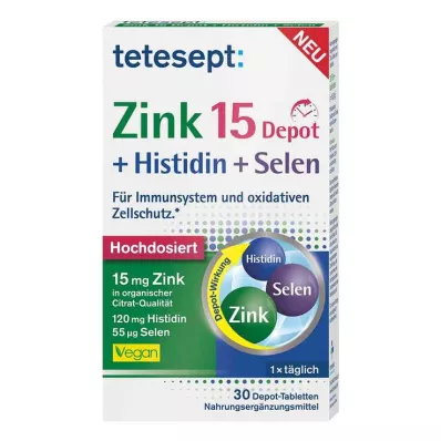 TETESEPT Zink 15 depot+histidin+selenium filmdragerade tabletter, 30 st
