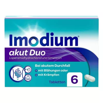 Imodium akut duo - för akut diarré med flatulens, 6 st